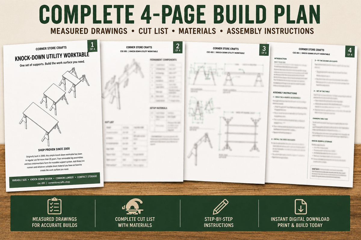 Knock-Down Utility Worktable Plans
